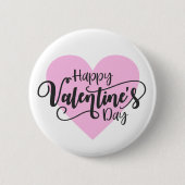Vrolijke Valentijnsdagkalligrafie | Pin-Button Ronde Button 5,7 Cm (Voorkant)