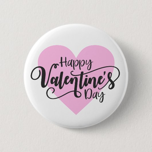 Vrolijke Valentijnsdagkalligrafie | Pin-Button Ronde Button 5,7 Cm (Voorkant)