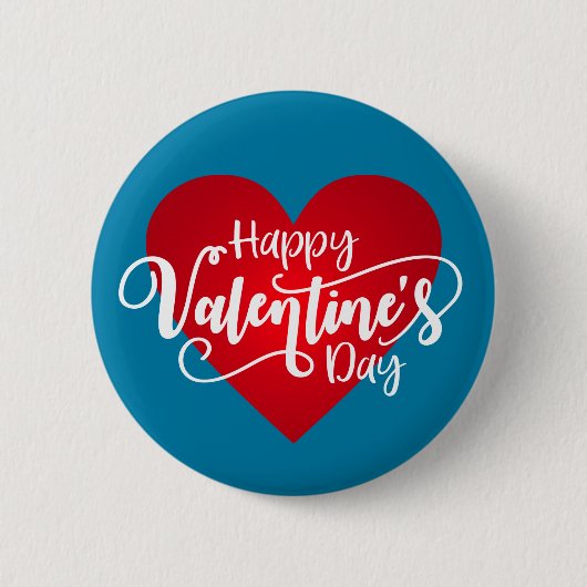 Vrolijke Valentijnsdagkalligrafie | Pin-Button Ronde Button 5,7 Cm (Voorkant)