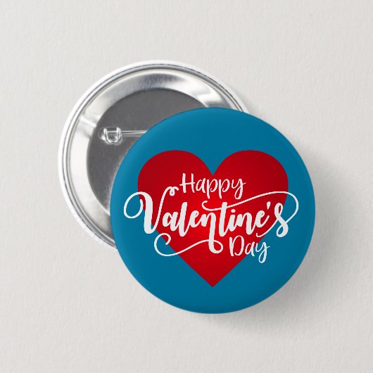 Vrolijke Valentijnsdagkalligrafie | Pin-Button Ronde Button 5,7 Cm (Voorkant /achterkant)