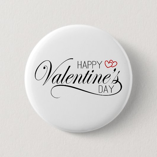 Vrolijke Valentijnsdagkalligrafie | Pin-Button Ronde Button 5,7 Cm (Voorkant)