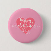 Vrolijke Valentijnsdagkalligrafie | Pin-Button Ronde Button 5,7 Cm (Voorkant)