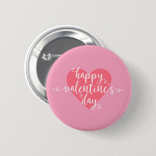 Vrolijke Valentijnsdagkalligrafie | Pin-Button Ronde Button 5,7 Cm (Voorkant /achterkant)