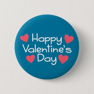 Vrolijke Valentijnsdagkalligrafie   Pin-Button Ronde Button 5,7 Cm
