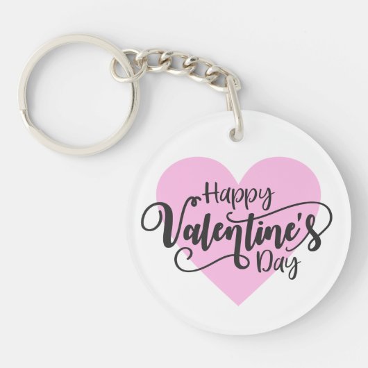Vrolijke Valentijnsdagkalligrafie | Sleutelhanger (Voorkant)