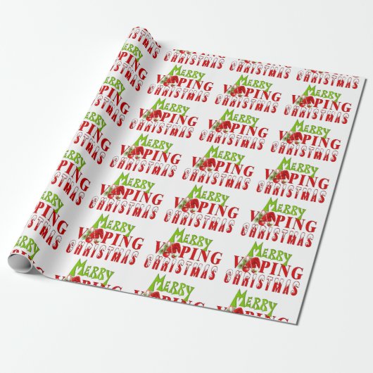 Vrolijke Vaping Kerstmis Cadeaupapier (Uitgerold)