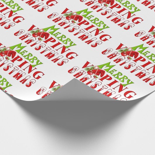 Vrolijke Vaping Kerstmis Cadeaupapier (Hoek)