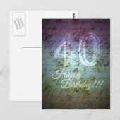 Vrolijke verjaardag!!! 40e briefkaart (Voorkant / Achterkant)
