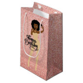 Vrolijke verjaardag! African American Roos Gold Gi Klein Cadeauzakje (Voorkant Gekanteld)