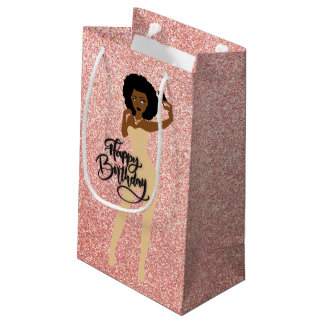 Vrolijke verjaardag! African American Roos Gold Gi Klein Cadeauzakje