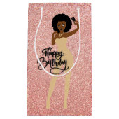 Vrolijke verjaardag! African American Roos Gold Gi Klein Cadeauzakje (Voorkant)