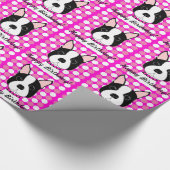 Vrolijke verjaardag! Boston Terrier Wrapping Paper Cadeaupapier (Hoek)