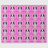 Vrolijke verjaardag! Boston Terrier Wrapping Paper Cadeaupapier (Vlak)