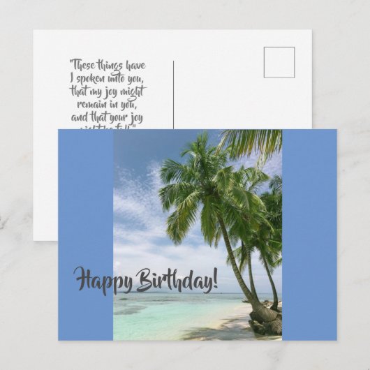 Vrolijke verjaardag! briefkaart (Voorkant / Achterkant)