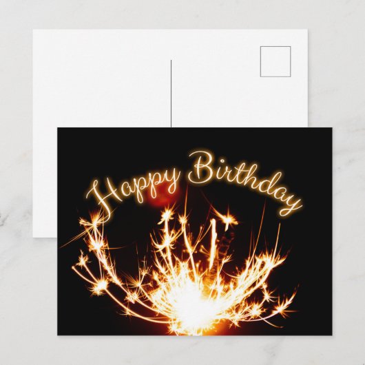 Vrolijke verjaardag! briefkaart (Voorkant / Achterkant)