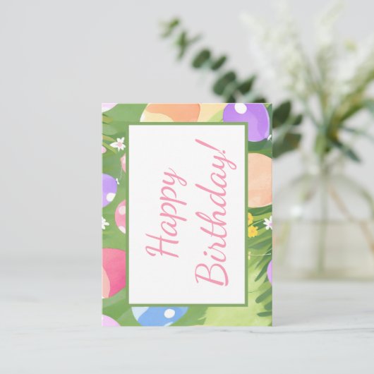 Vrolijke verjaardag! briefkaart (Staand voorkant)