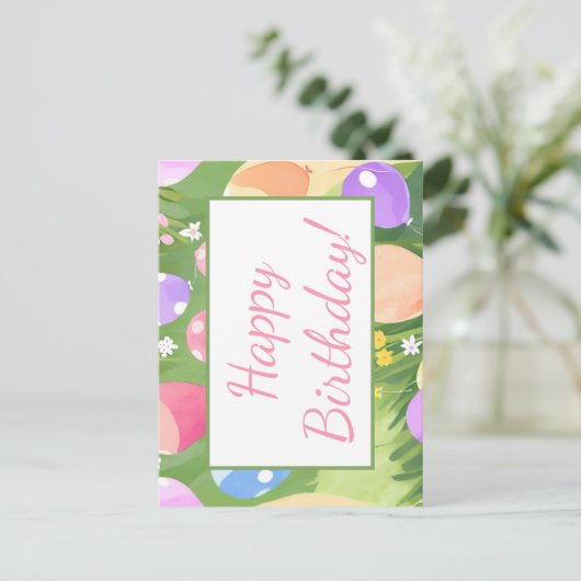 Vrolijke verjaardag! briefkaart (Staand voorkant)