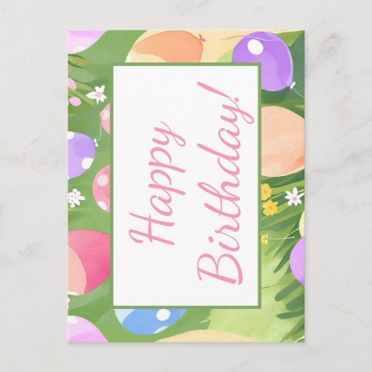 Vrolijke verjaardag! briefkaart (Voorkant)