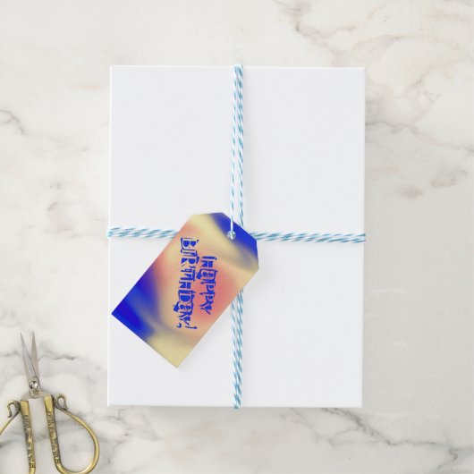 Vrolijke verjaardag! cadeaulabel (Met Touw)