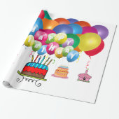 Vrolijke verjaardag! cadeaupapier (Uitgerold)