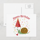 Vrolijke verjaardag! Confetti Slak Briefkaart (Voorkant / Achterkant)