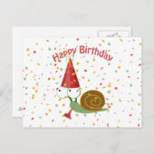 Vrolijke verjaardag! Confetti Slak Briefkaart (Voorkant / Achterkant)