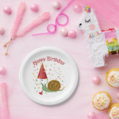 Vrolijke verjaardag! Confetti Slak Papieren Bordje (Feest)