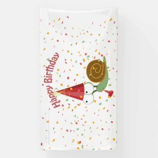 Vrolijke verjaardag! Confetti Slak Spandoek (Verticaal)