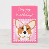 Vrolijke verjaardag! Corgi Lady Kaart (Voorkant)