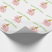 Vrolijke verjaardag! Cute Pig Cadeaupapier (Hoek)