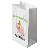 Vrolijke verjaardag! Cute Pig Klein Cadeauzakje (Voorkant Gekanteld)