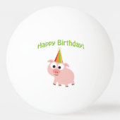 Vrolijke verjaardag! Cute Pig Pingpongbal (Achterkant)