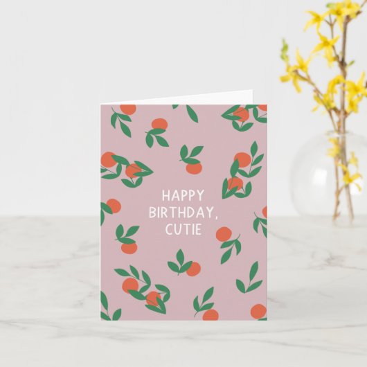 Vrolijke verjaardag, Cutie! - Clementines Wenskaar Kaart (Gele Bloem)