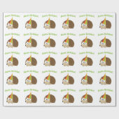 Vrolijke verjaardag! Egel Cadeaupapier (Vlak)