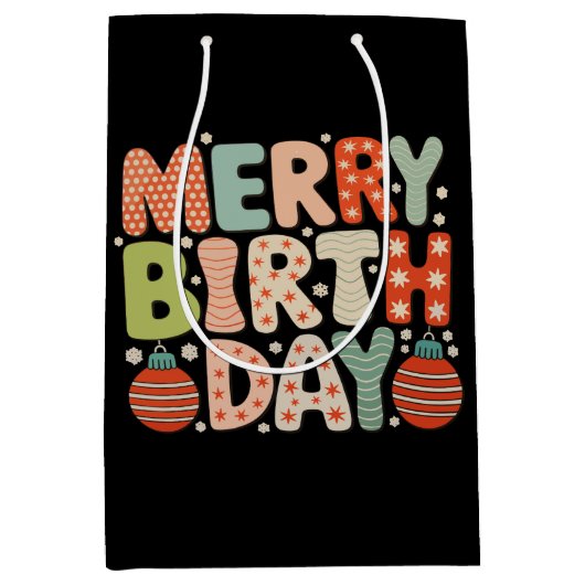 Vrolijke Verjaardag Geboortedag Schattigee Xmas Ma Medium Cadeauzakje (Voorkant)
