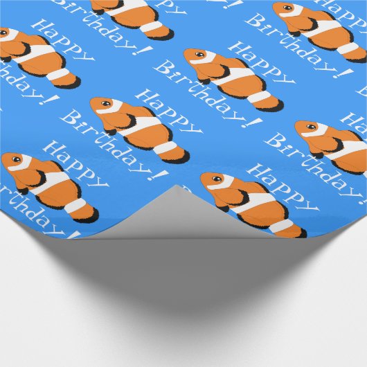 Vrolijke verjaardag! Gedetailleerd visvormpapier Cadeaupapier (Hoek)