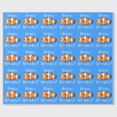 Vrolijke verjaardag! Gedetailleerd visvormpapier Cadeaupapier (Vlak)
