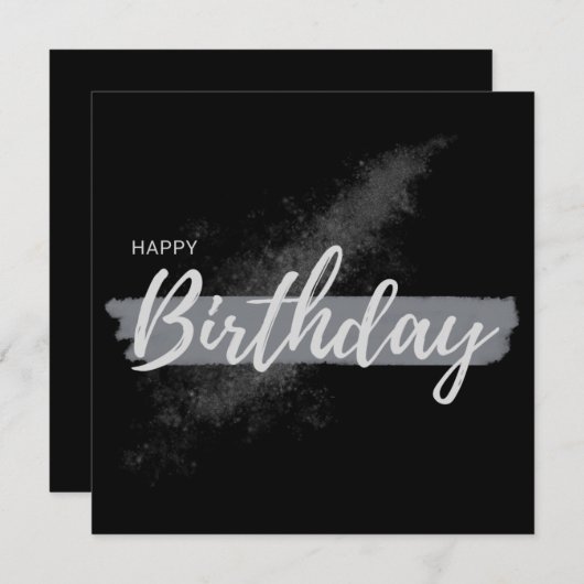 vrolijke verjaardag in het zwart bedankkaart (Voorkant / Achterkant)