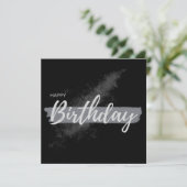 vrolijke verjaardag in het zwart bedankkaart (Staand voorkant)