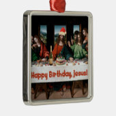 Vrolijke verjaardag, Jezus! Funny Kerstornament Metalen Ornament (Rechts)