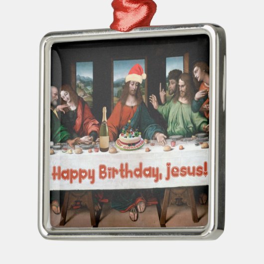 Vrolijke verjaardag, Jezus! Funny Kerstornament Metalen Ornament (Links)
