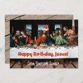 Vrolijke verjaardag, Jezus! Funny Kerstuitnodiging Kaart (Voorkant / Achterkant)