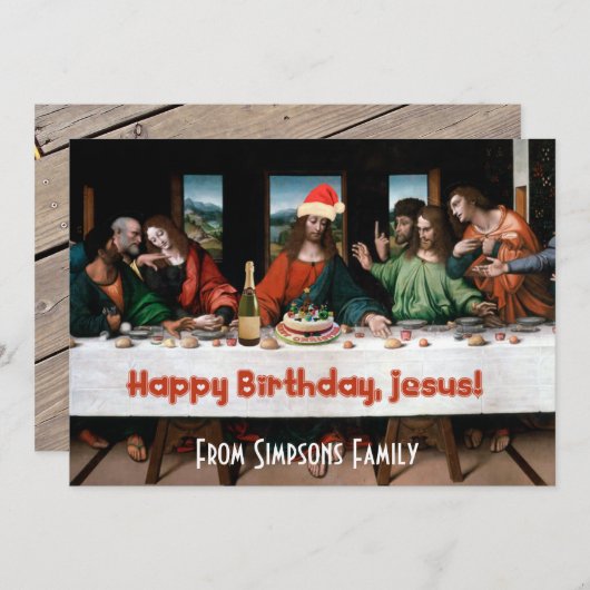 Vrolijke verjaardag, Jezus! Funny Kerstuitnodiging Kaart (Voorkant / Achterkant)