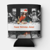Vrolijke verjaardag, Jezus! Grappig kerstfeest Blikjeskoeler (Achterkant)