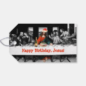 Vrolijke verjaardag, Jezus! Grappig kerstfeest Cadeaulabel (Achterkant Horizontaal)