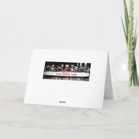 Vrolijke verjaardag, Jezus! Grappig kerstfeest Feestdagen Kaart (Achterkant)