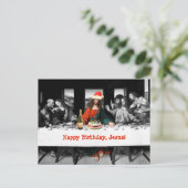 Vrolijke verjaardag, Jezus! Grappig kerstfeest Feestdagenkaart (Staand voorkant)