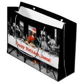 Vrolijke verjaardag, Jezus! Grappig kerstfeest Large Cadeautasje (Voorkant Gekanteld)
