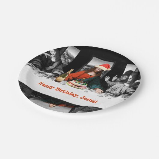 Vrolijke verjaardag, Jezus! Grappig kerstfeest Papieren Bordje (Gekanteld)