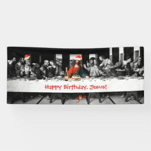 Vrolijke verjaardag, Jezus! Grappig kerstfeest Spandoek